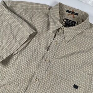Eddie Bauer Legend McNary Shirt Mens XL Tall Plaid Short Sleeve Button Up Vented